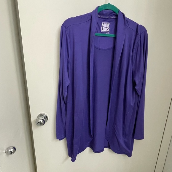 Muk Luks matching lounge tee and open cardigan - Picture 8 of 16